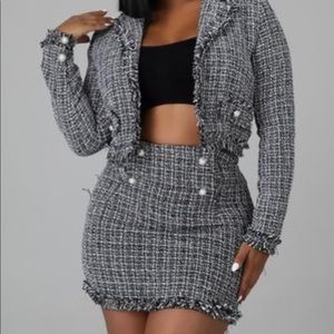 Twill Jacket and Skirt Set